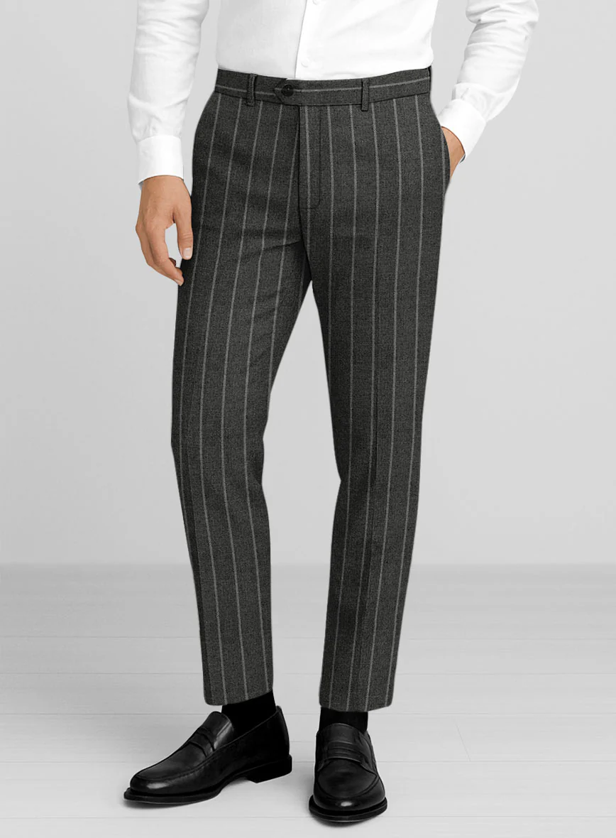 Italian Carbonridge Rope Stripe Tweed Pants