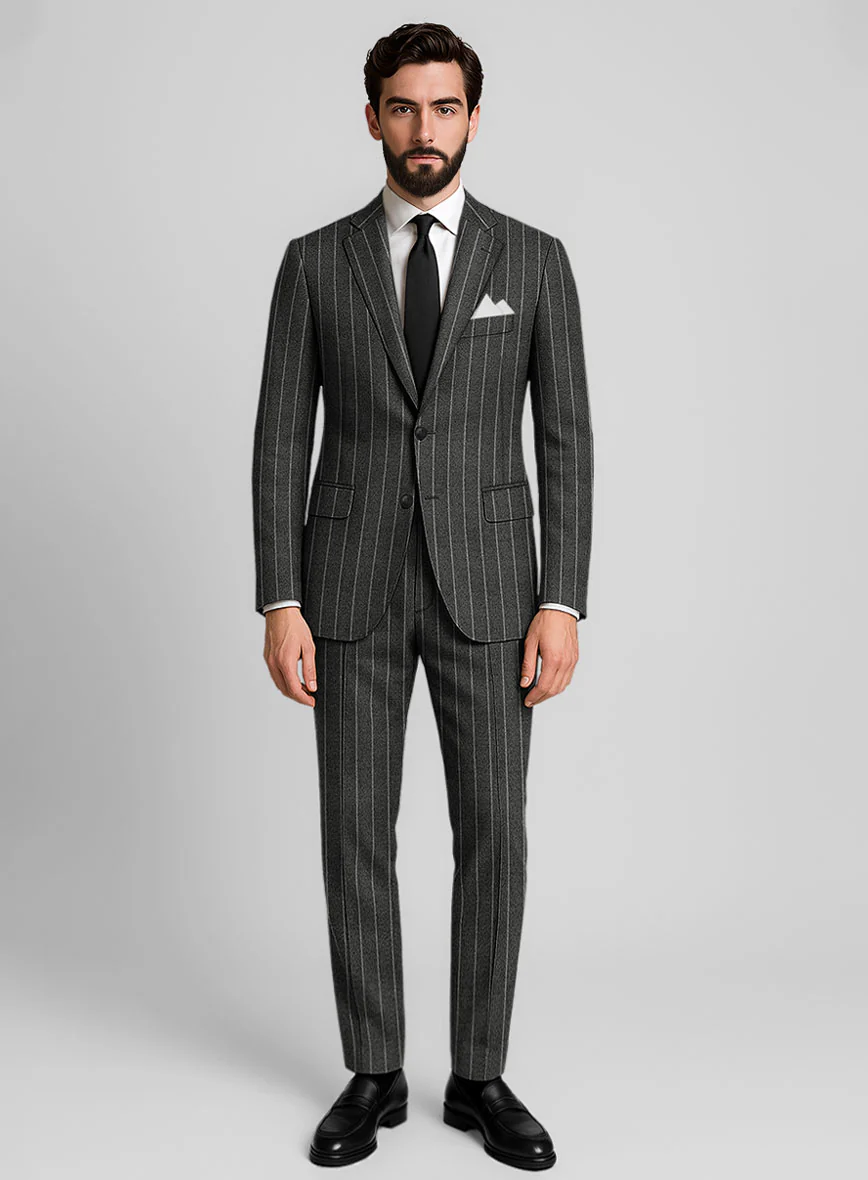 Italian Carbonridge Rope Stripe Tweed Suit