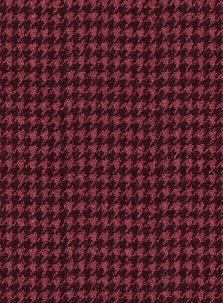 Italian Cerise Houndstooth Tweed Pants - Image 3