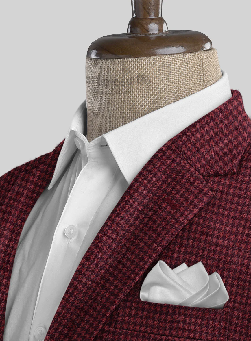 Italian Cerise Houndstooth Tweed Suit - Image 5