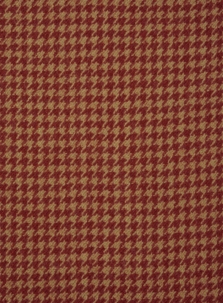 Italian Chestnut Red Houndstooth Tweed Jacket - Image 4