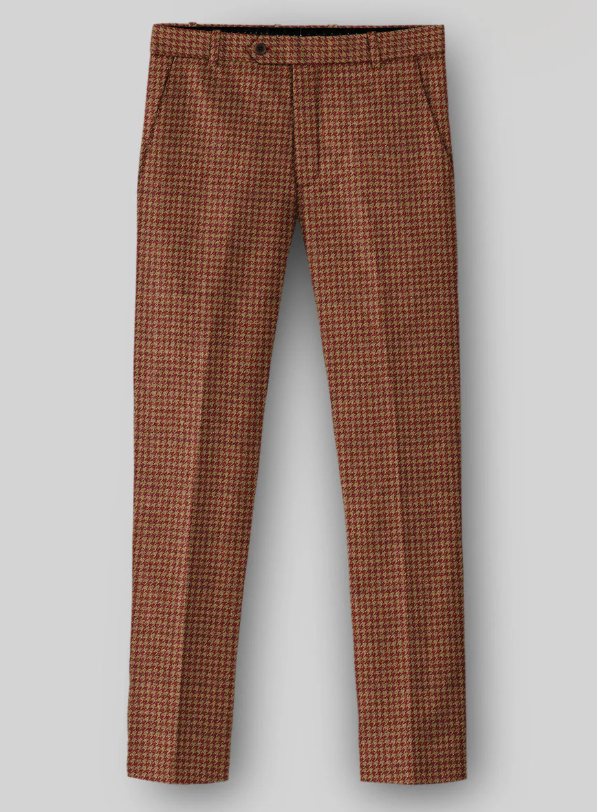 Italian Chestnut Red Houndstooth Tweed Suit - Image 6