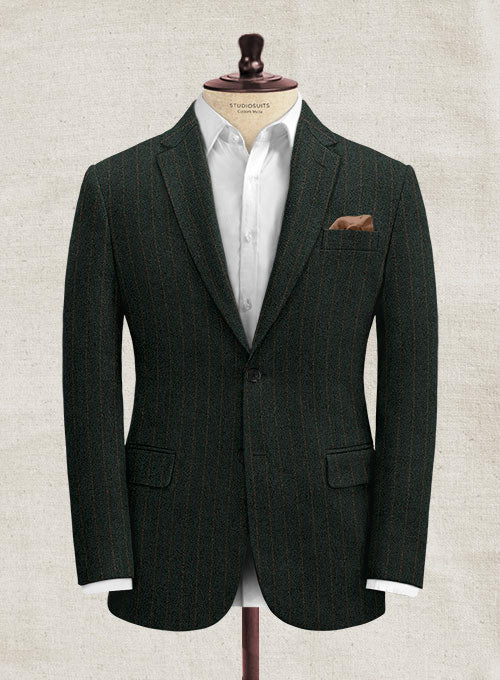 Italian Clano Green Stripe Tweed Jacket