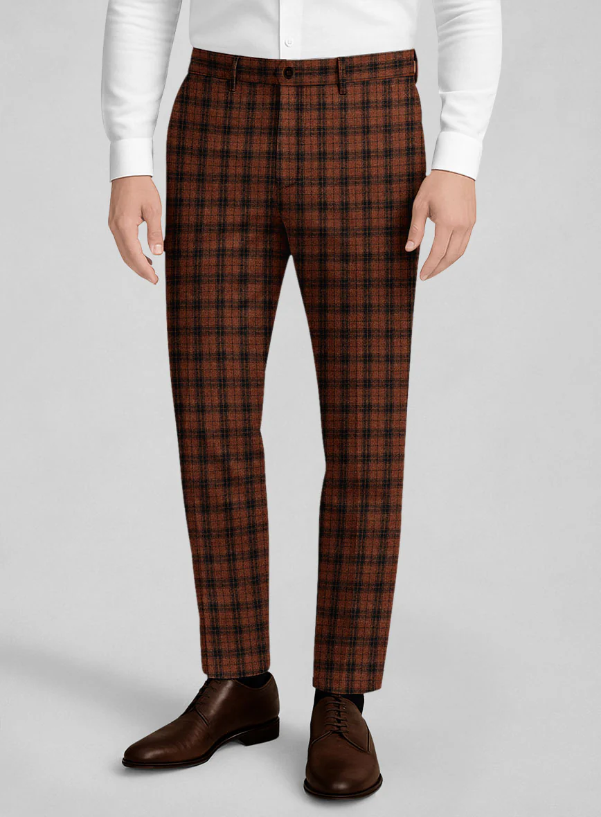 Italian Claretburn Check Tweed Pants