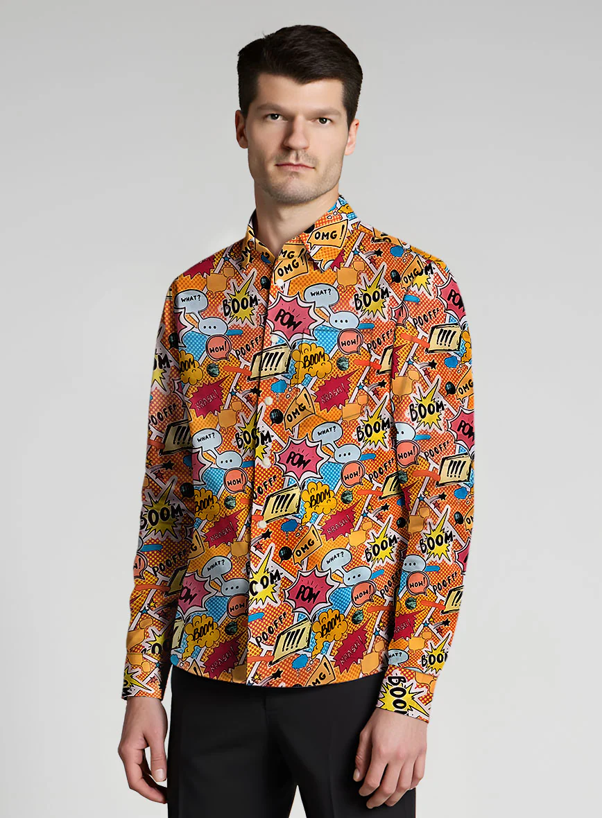 Italian Cotton Comic Boom Shirt - Image 2