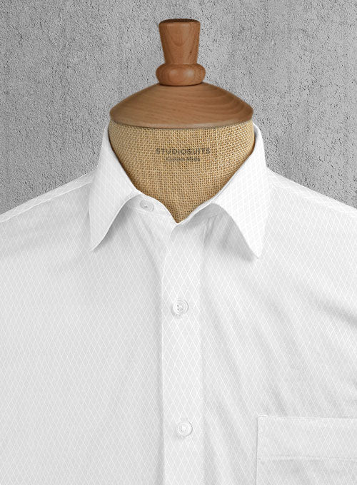 Italian Cotton Dobby Ordaz White Shirt - Image 2