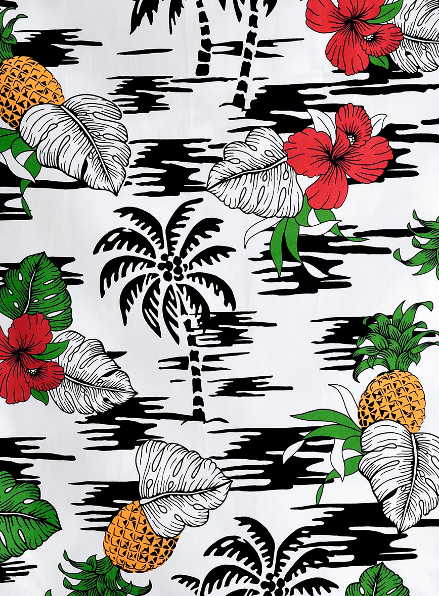 Italian Cotton Hibiscus Shirt - Image 3
