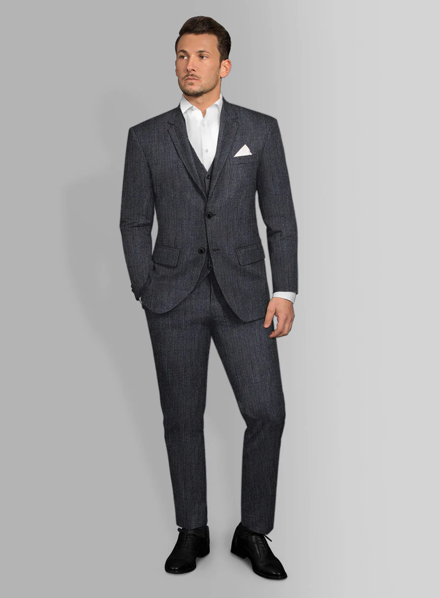 Italian Cotton Lycra Denim Blue Suit - Image 2