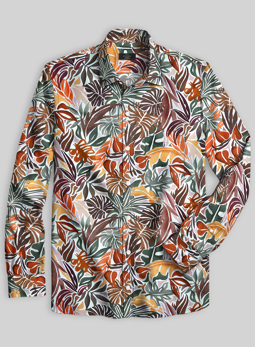 Italian Cotton Monstera Shirt - Image 2