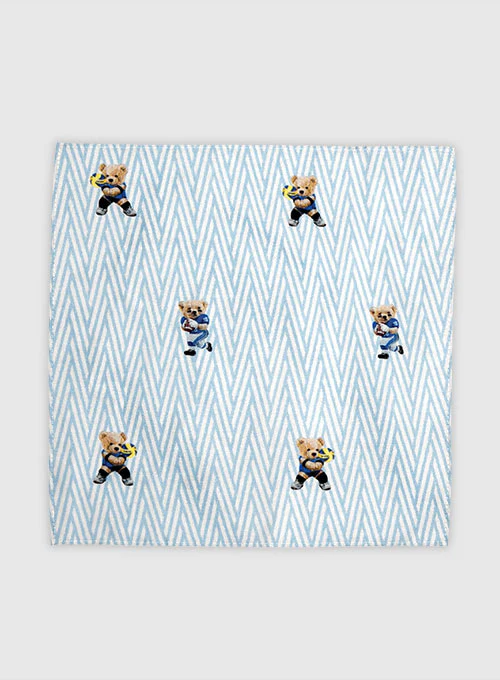 Italian Cotton Pocket Square - Sporty Bear - Image 3