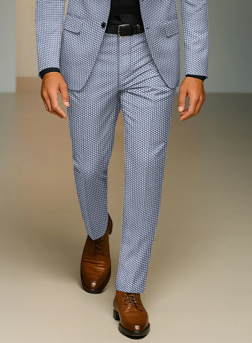 Italian Cotton Stretch Blu Mistrale Pants