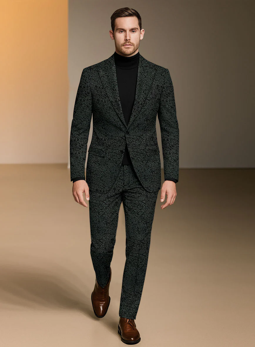 Italian Cotton Stretch Onyx Vortex Suit