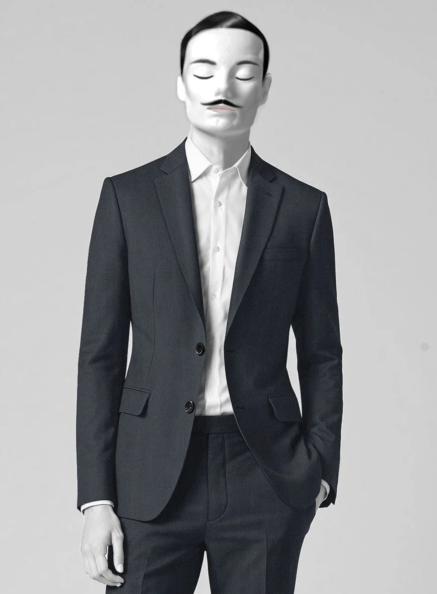 Italian Cotton Wool Herringbone Piati Suit - Image 2