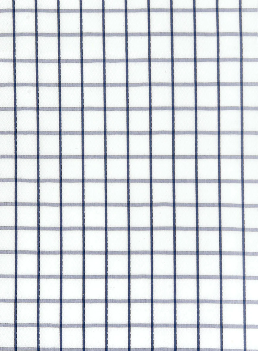 Italian Dark Blue Checkered Shirt - Image 3