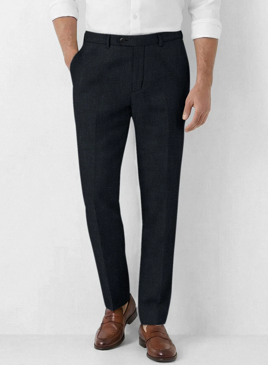 Italian Dark Blue Linen Pants