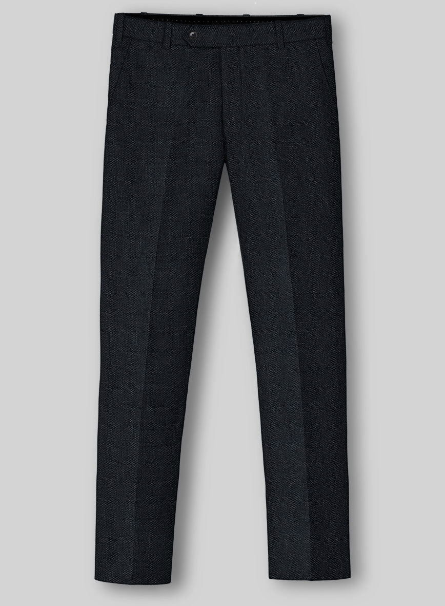 Italian Dark Blue Linen Suit - Image 4