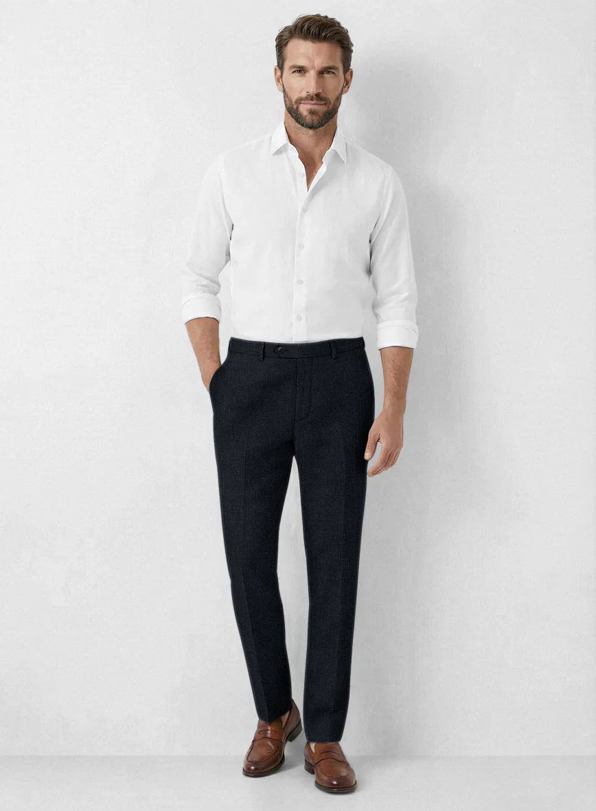 Italian Dark Blue Linen Suit - Image 6