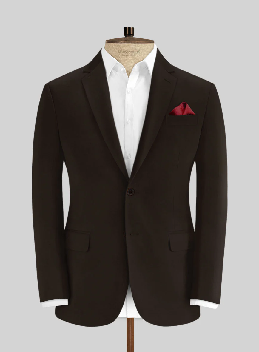 Italian Dark Brown Cotton Stretch Suit - Image 2