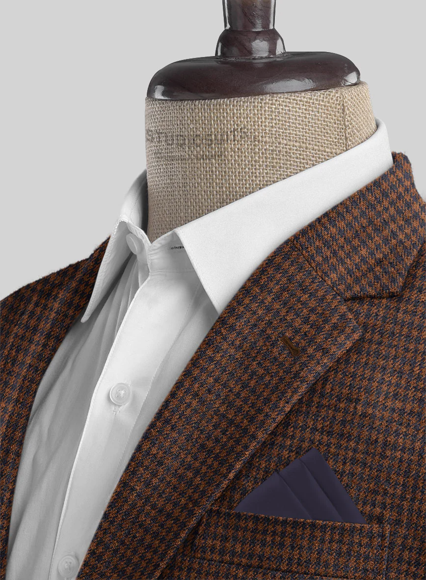 Italian Dark Brown Houndstooth Tweed Suit - Image 5