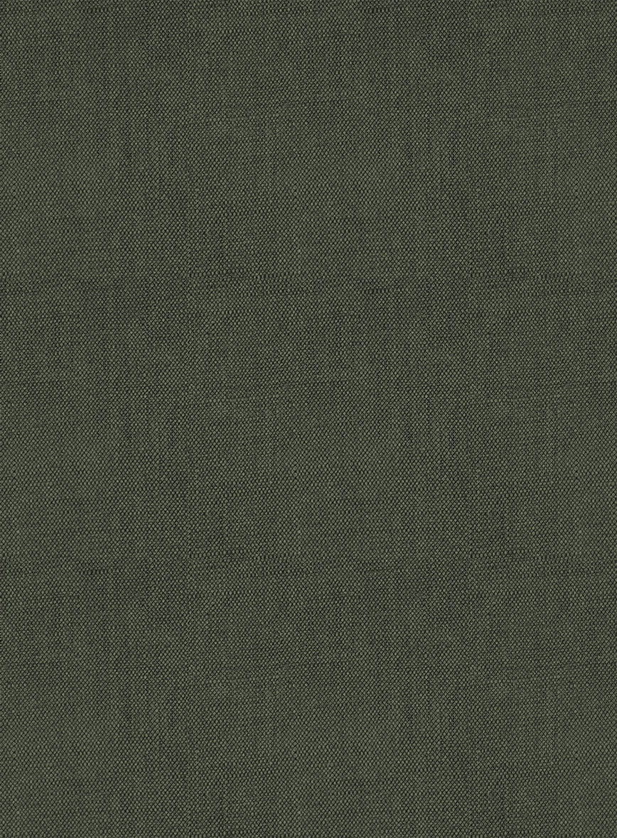 Italian Dark Green Linen Highland Trousers - Image 7