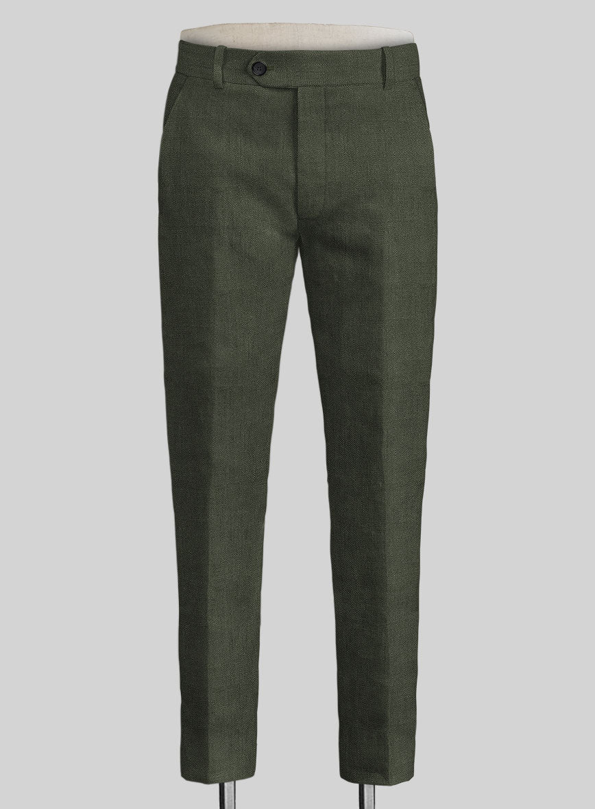 Italian Dark Green Linen Suit - Image 4
