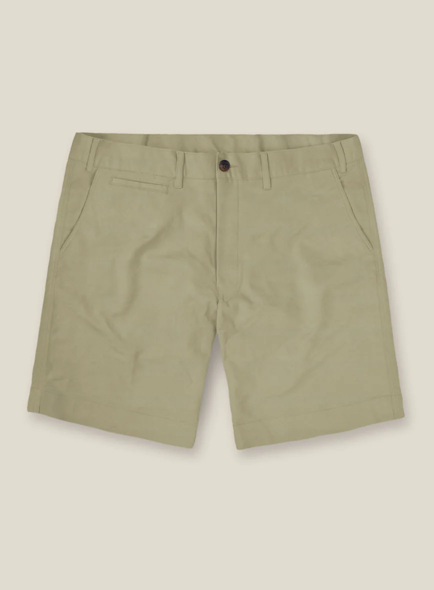 Italian Dark Tan Cotton Stretch Shorts