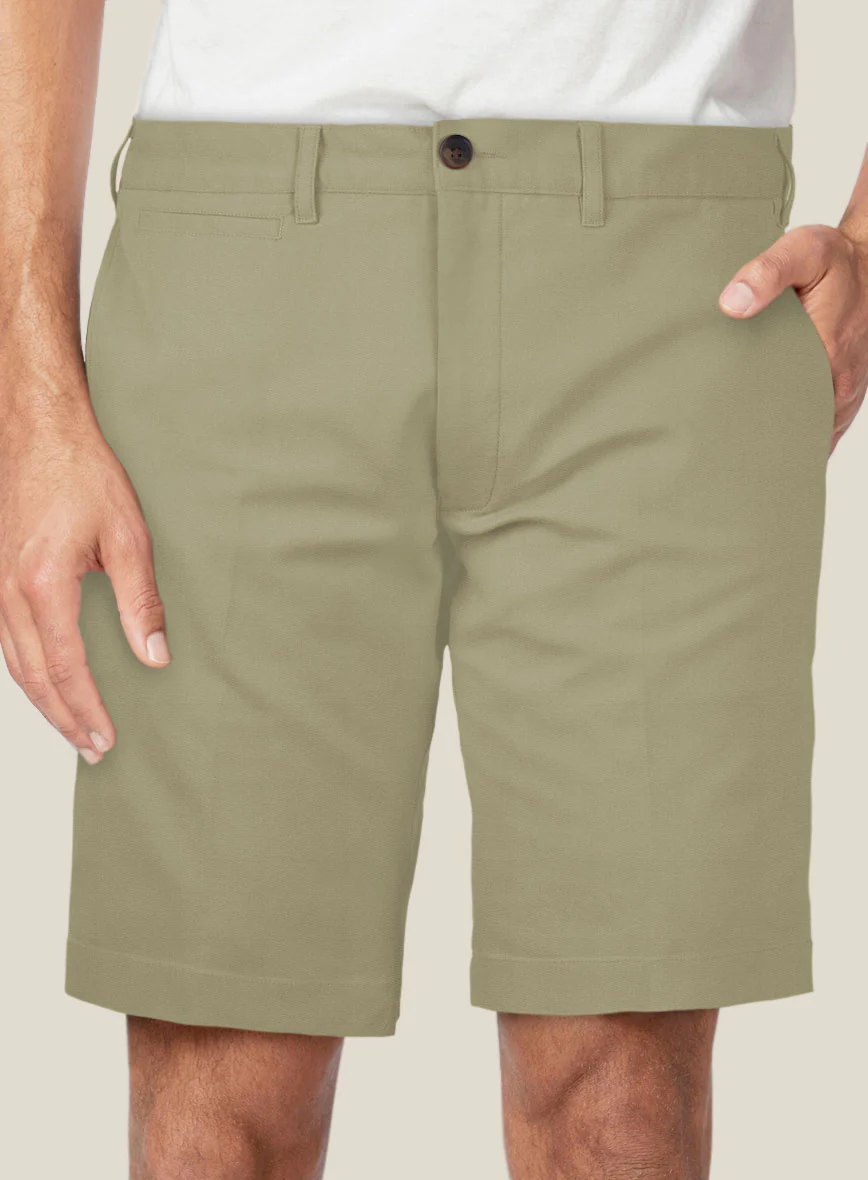 Italian Dark Tan Cotton Stretch Shorts - Image 3
