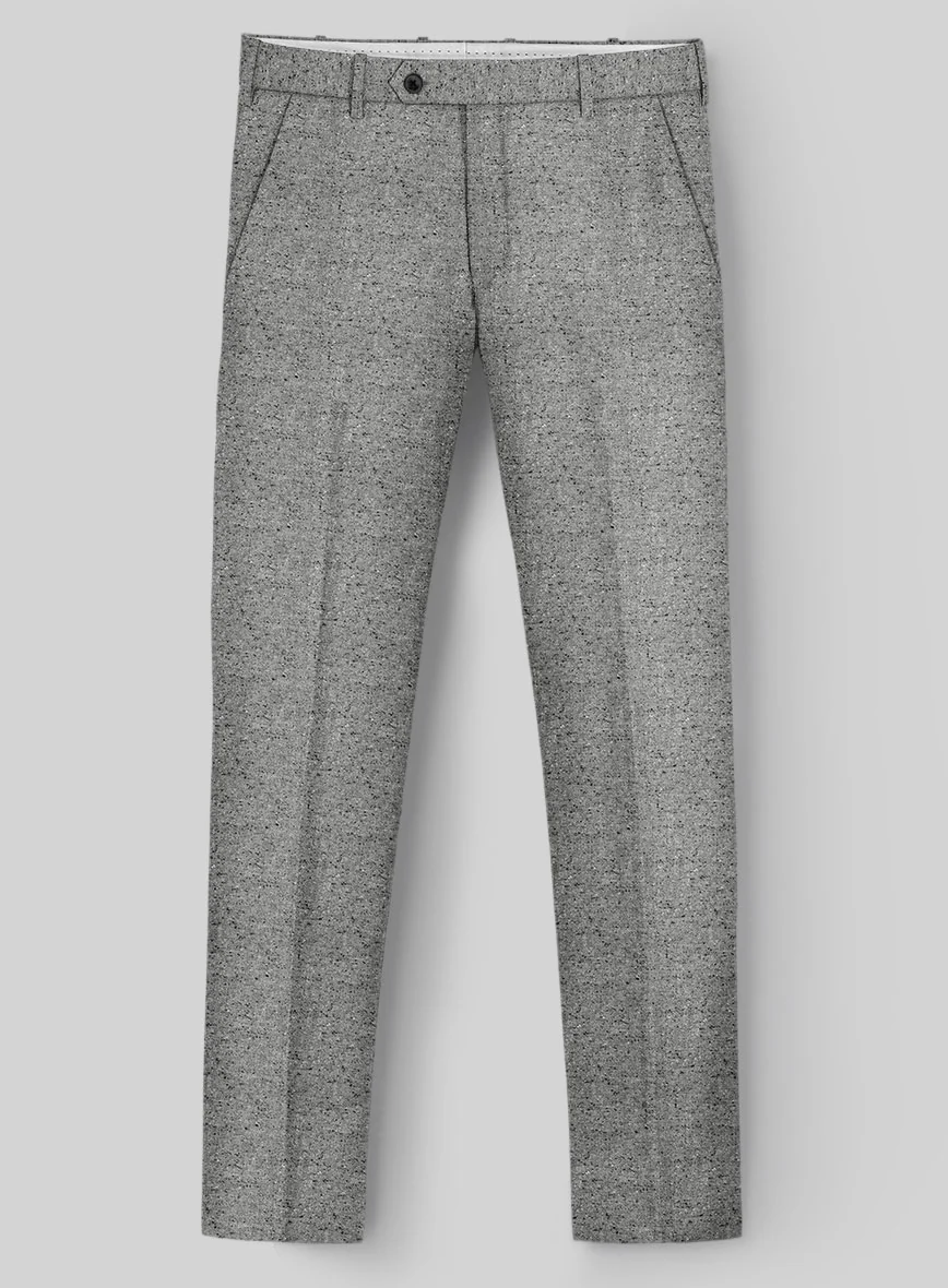 Italian Donegal Light Gray Wool Pants