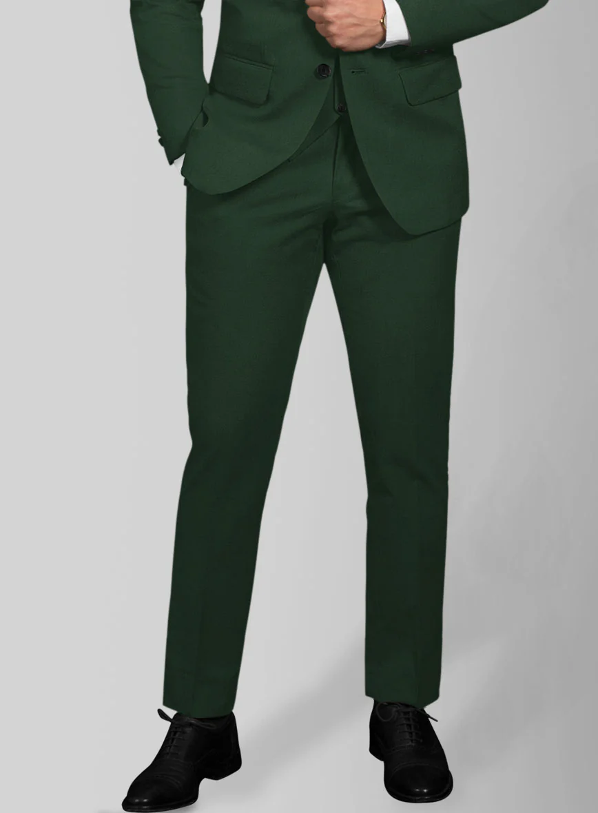 Italian Emerald Green Cotton Stretch Pants - Image 2
