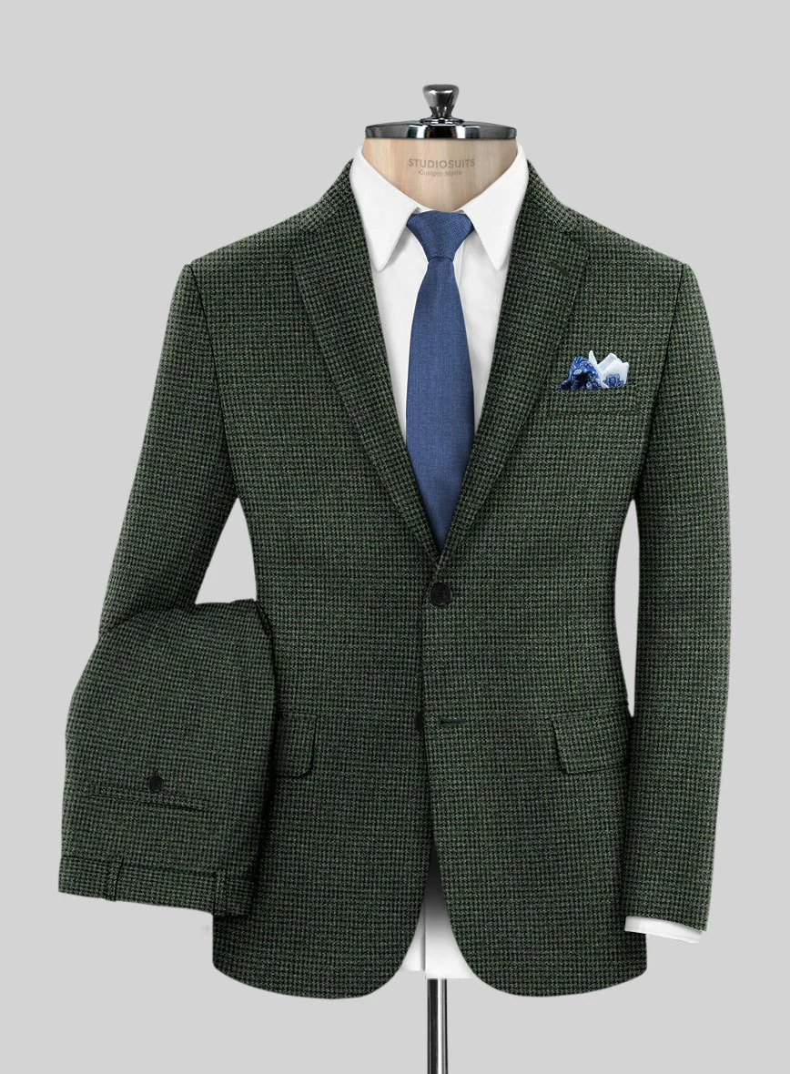 Italian Equiel Green Wool Suit