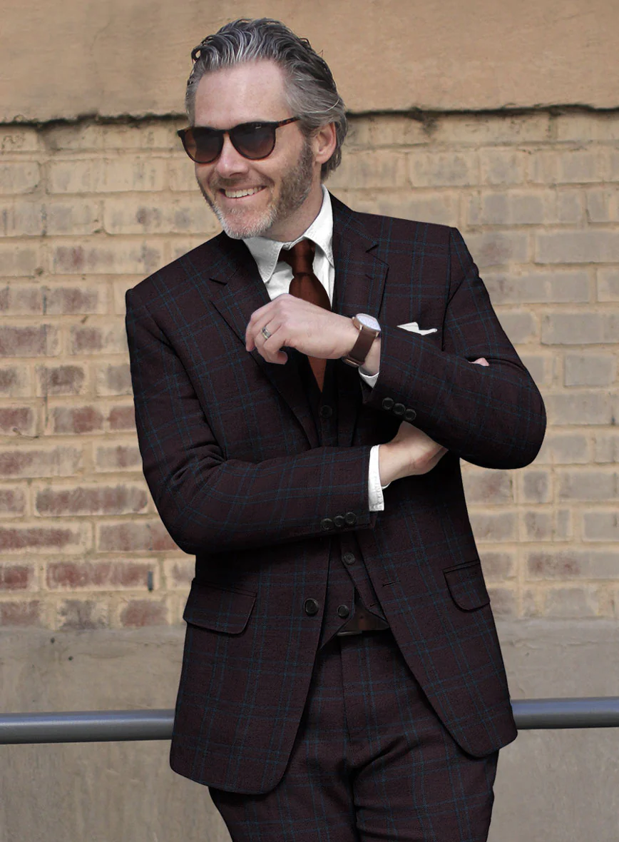 Italian Ernesto Check Tweed Suit - Image 5
