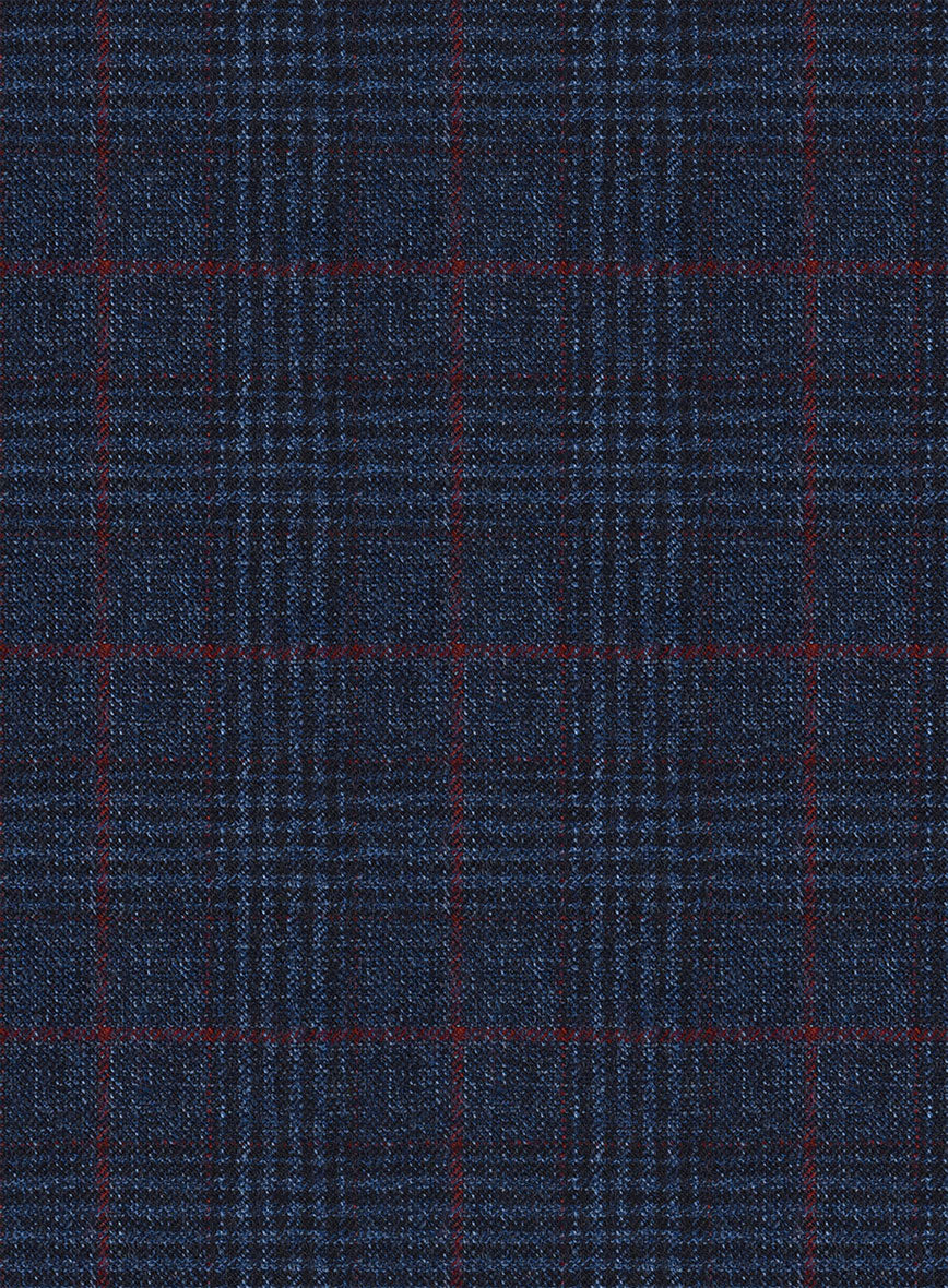 Italian Flick Dark Blue Checks Flannel Pants - Image 3