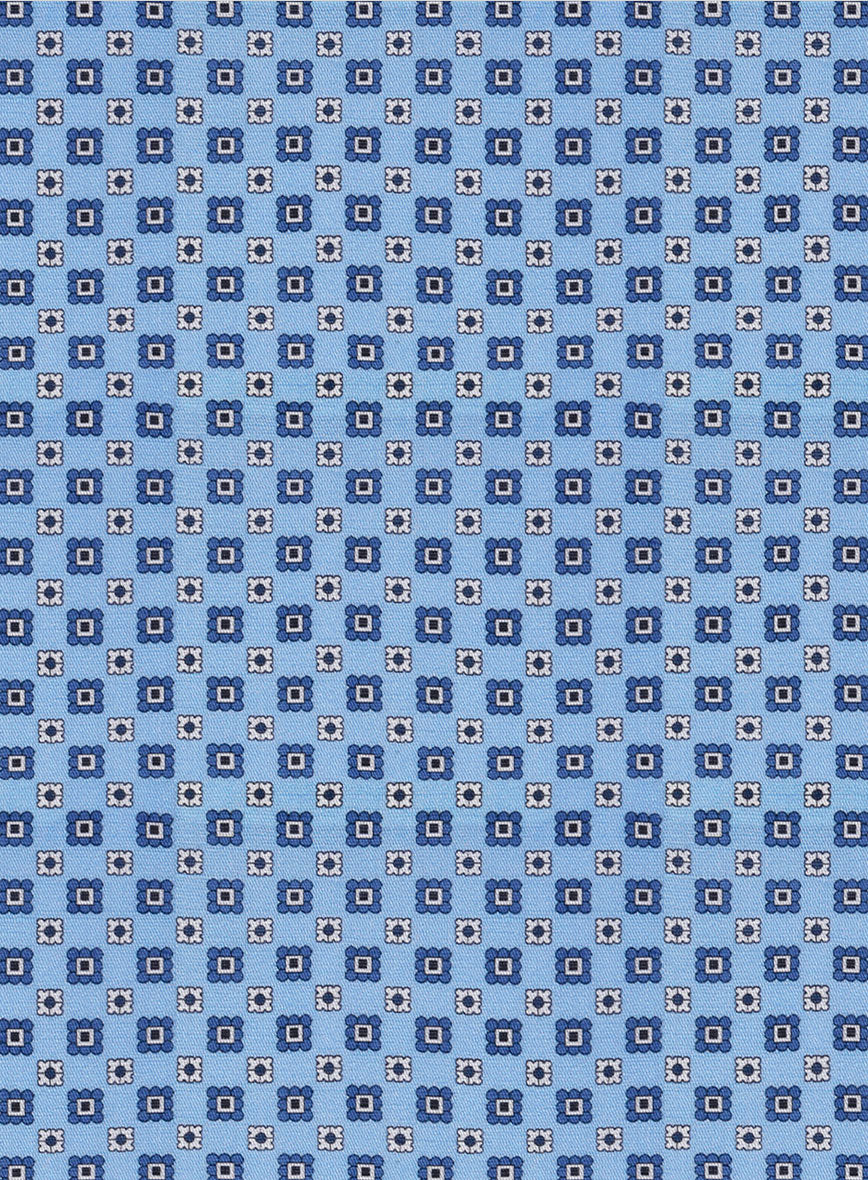 Italian Foulard Blue Summer Linen Shirt - Image 4