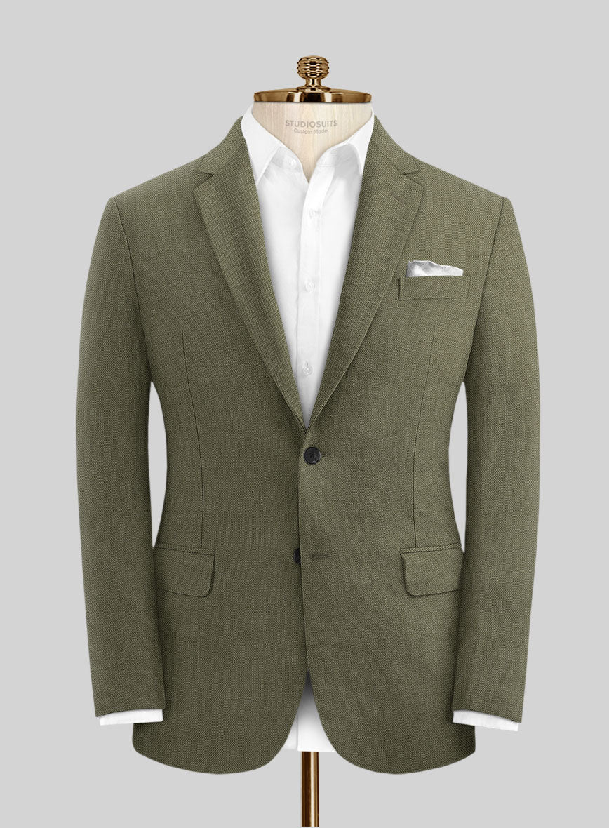 Italian French Green Linen Jacket