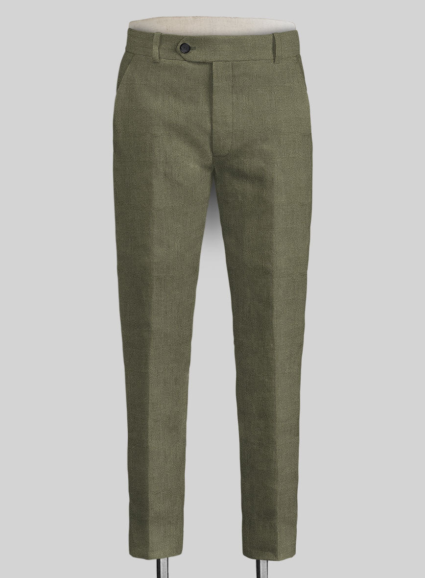 Italian French Green Linen Pants - Image 2