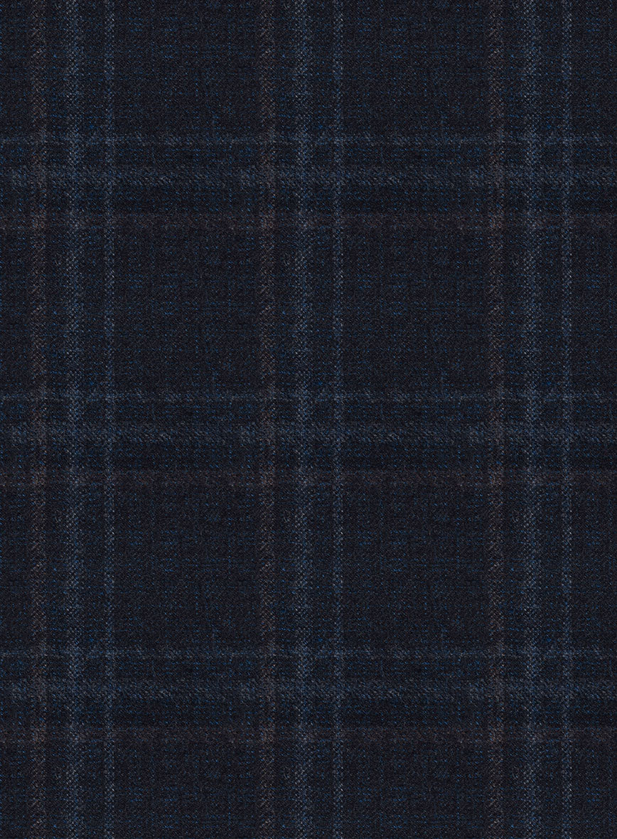 Italian Gaze Blue Checks Flannel Suit - Image 7