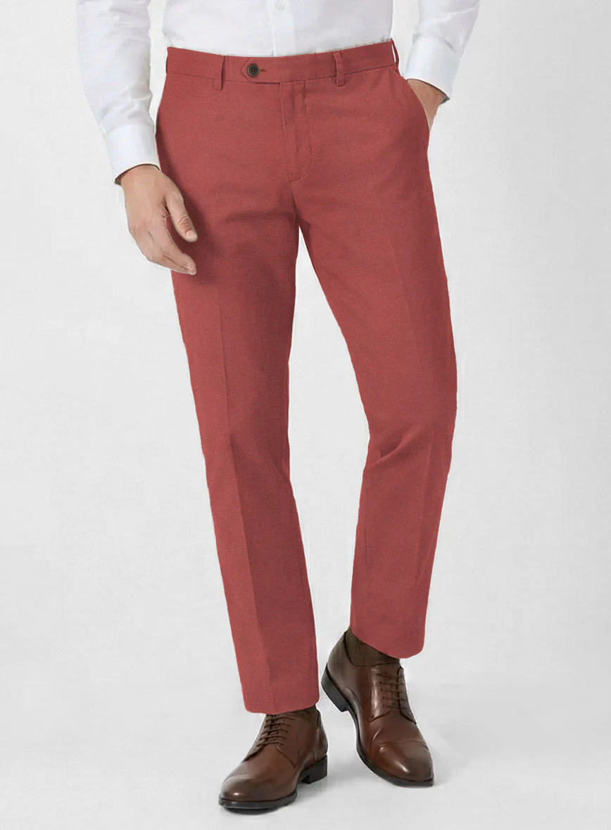 Italian Gimson Red Cotton Stretch Pants