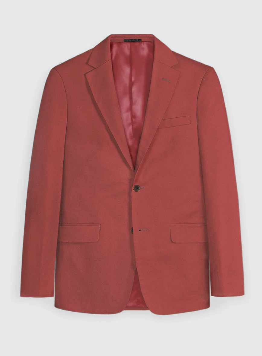 Italian Gimson Red Cotton Stretch Suit - Image 3