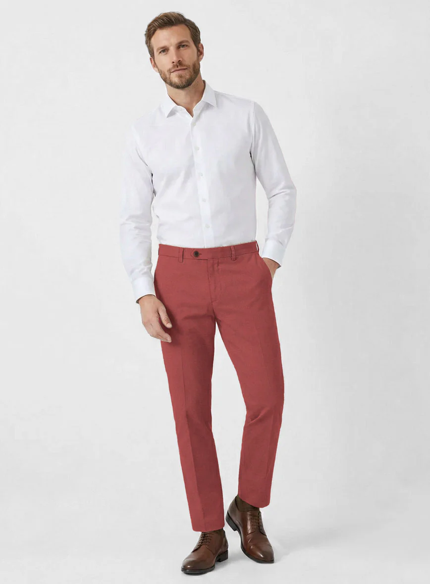 Italian Gimson Red Cotton Stretch Suit - Image 7
