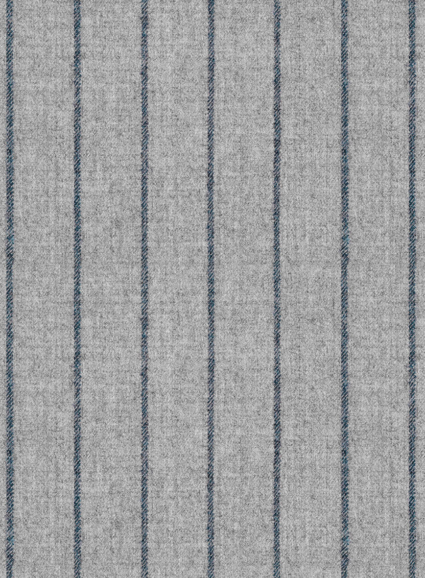 Italian Gray Stripe Cashmere Wool Jacket - Image 2