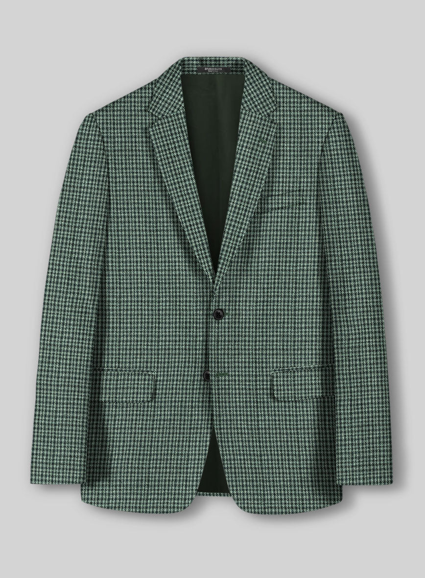Italian Green Houndstooth Tweed Suit - Image 3