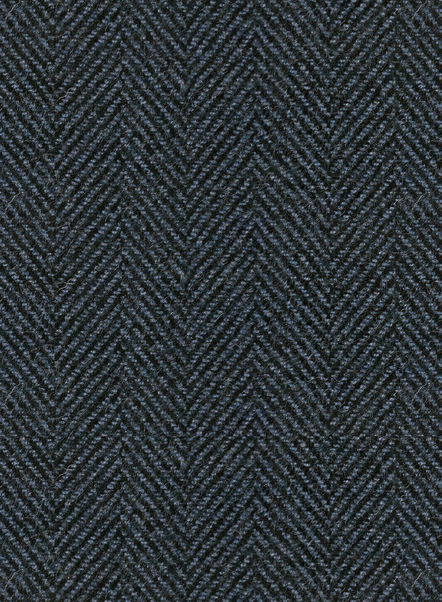Italian Highlander Blue Herringbone Tweed Jacket - Image 4