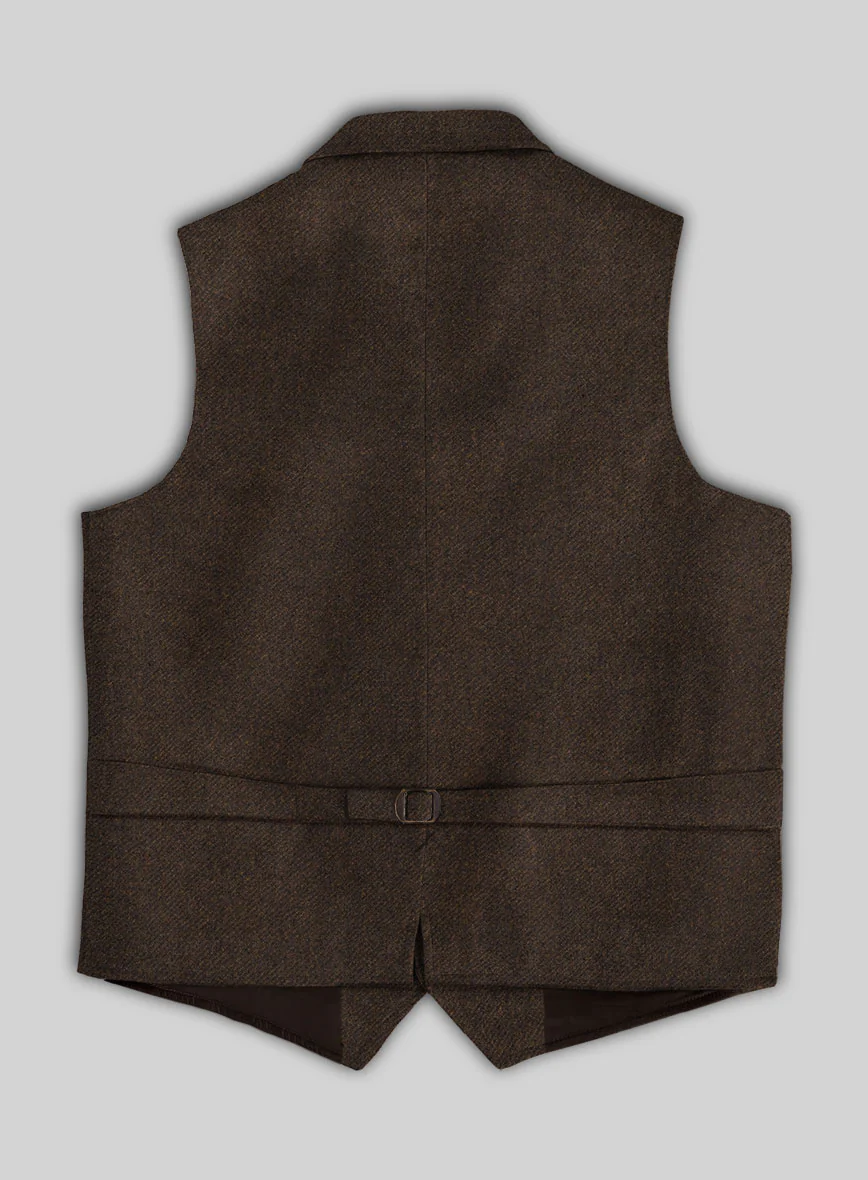 Italian Highlander Dark Brown Tweed Hunting Vest - Image 2