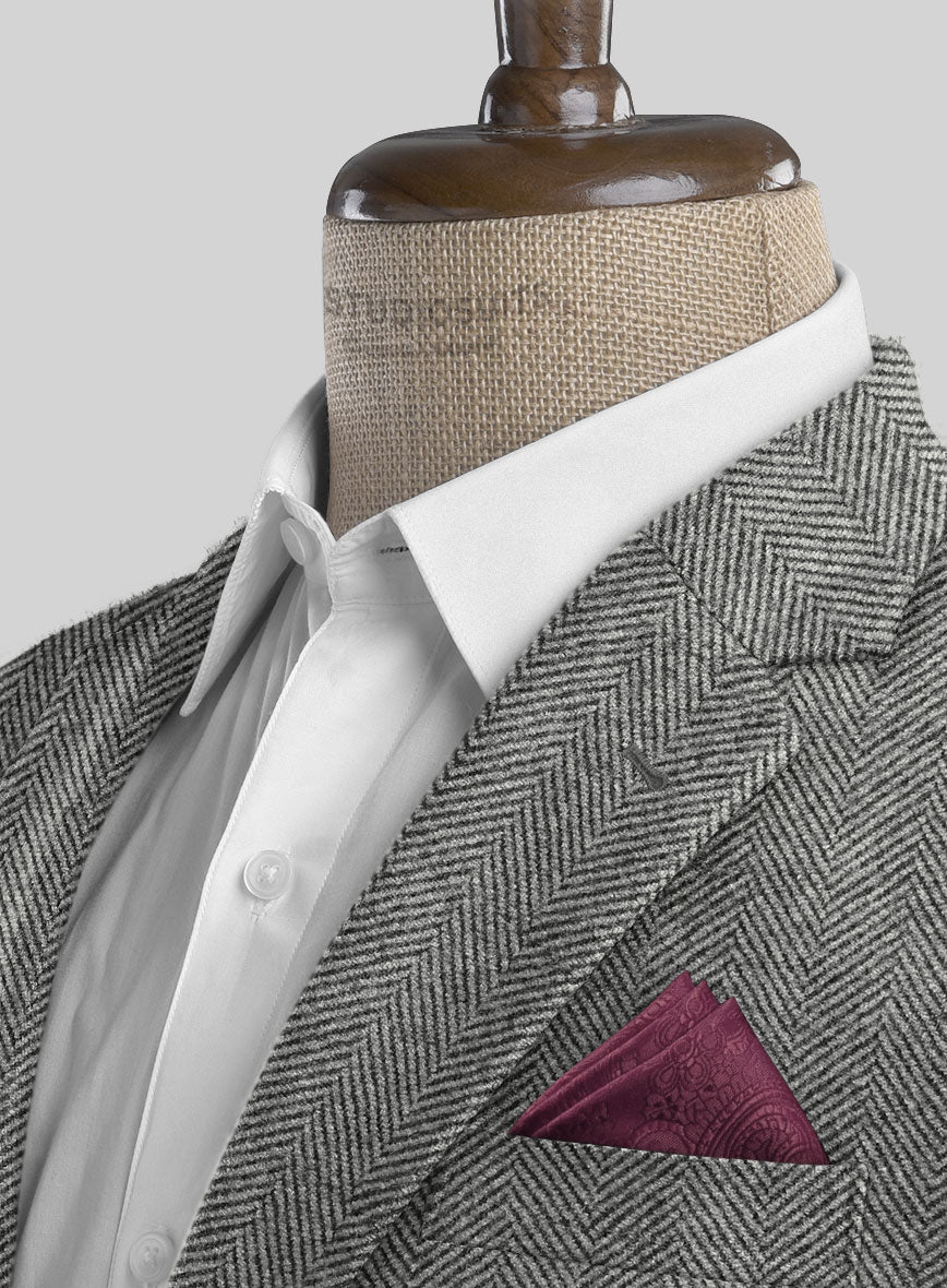 Italian Highlander Gray Herringbone Tweed Jacket - Image 3