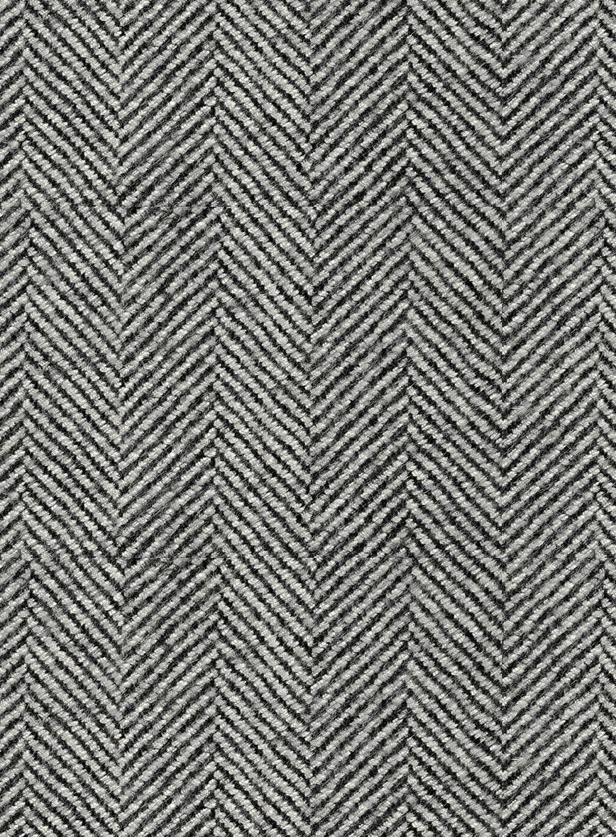 Italian Highlander Gray Herringbone Tweed Jacket - Image 4
