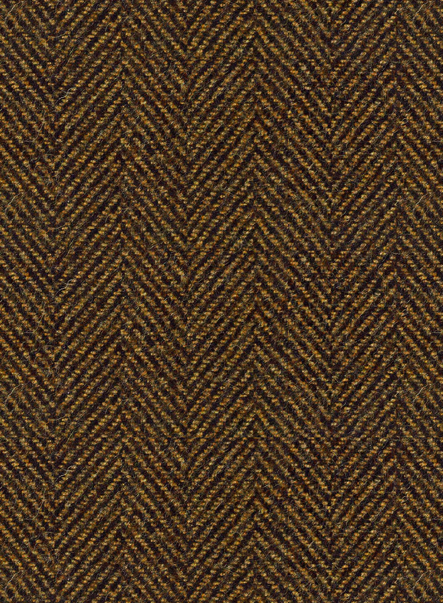 Italian Highlander Mustard Herringbone Tweed Overcoat - Image 4