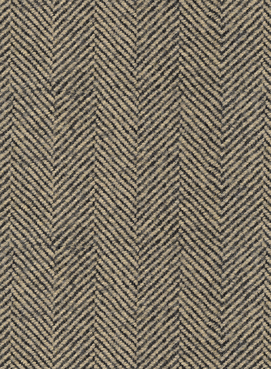 Italian Highlander Stone Beige Herringbone Tweed Overcoat - Image 4