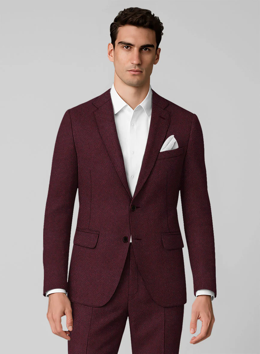 Italian Highlander Wine Tweed Jacket - Image 2