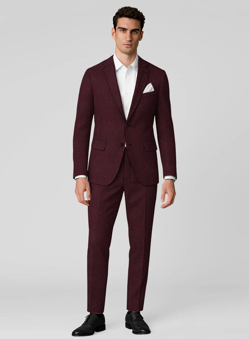Italian Highlander Wine Tweed Suit