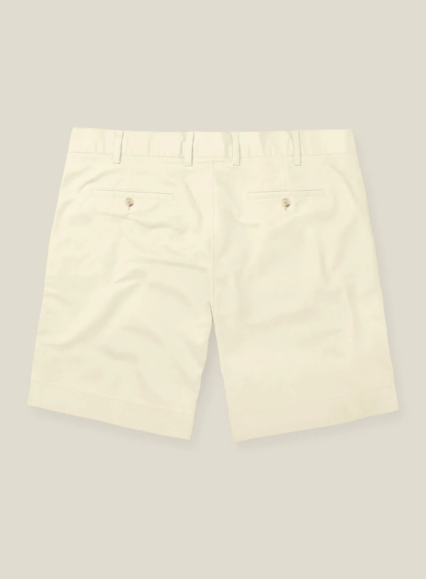 Italian Ivory Cotton Stretch Shorts - Image 2